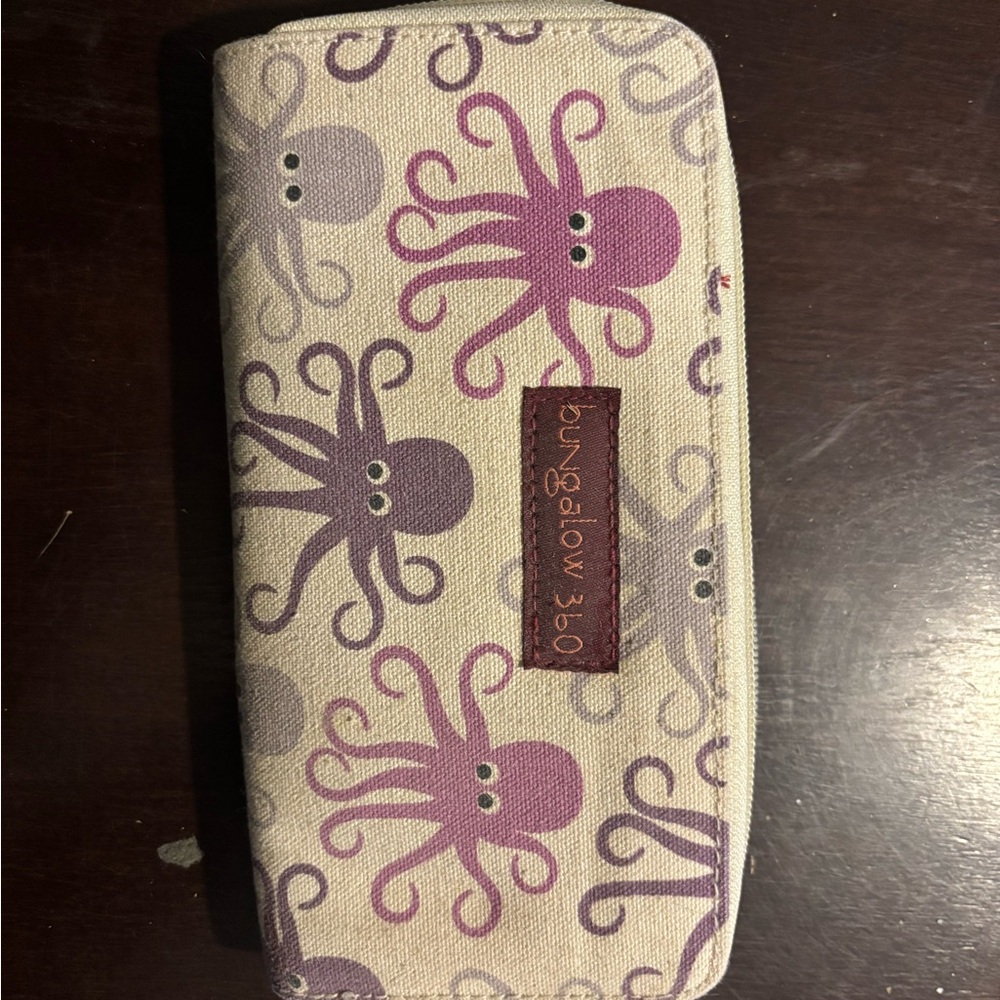 Bungalow 360 Octopus Pattern Wallet in Purple and Pink